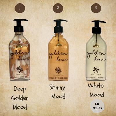 YOGHURT CORPORAL GOLDEN HOUR, (Shiny) Brillos e Hidratación prolongada con aloe vera y argán.