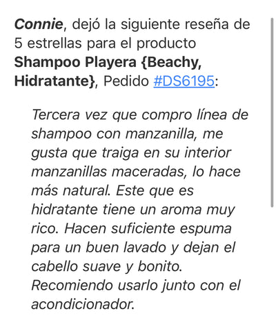 Shampoo Playera {Beachy, Hidratante}