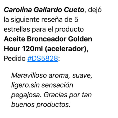 Aceite Bronceador Golden Hour 120ml (acelerador)