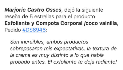 Exfoliante y Compota Corporal /coco vainilla