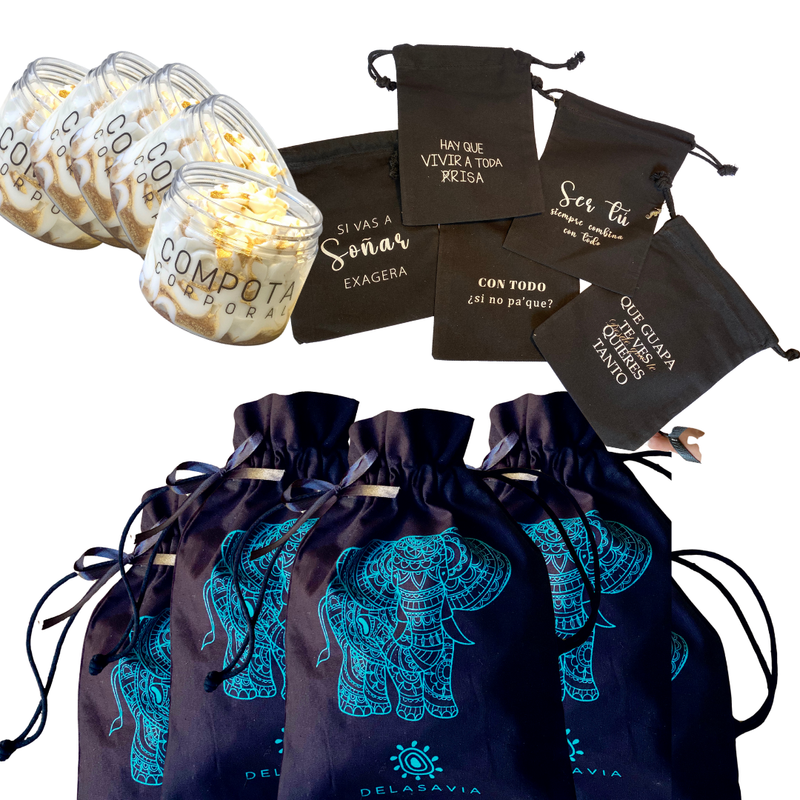 PACK 5 COMPOTAS Coco Vainilla  Reafirmante + Bolsa de Regalo Elefante