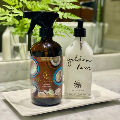 PACK HOME SPRAY LECHE COCO FRESCA Y YOGHURT GOLDEN HOUR WHITE