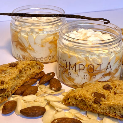 Compota corporal Almond cookie. REAFIRMANTE Y NUTRICIÓN 72 HRS