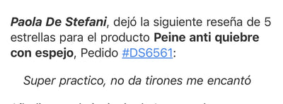 Peine anti quiebre con espejo