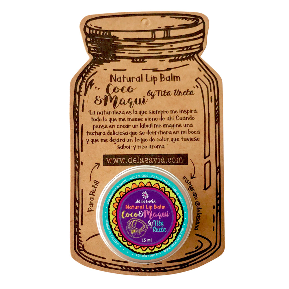 Labial Maqui & Coco Hidratante y con suave color a maqui by Tita Ureta